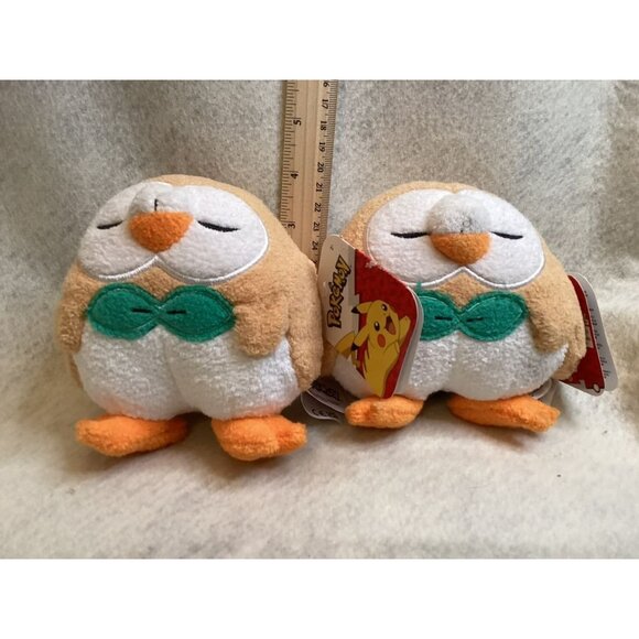 Pokémon Rowlet Plush Toy Set Of 2 By Jakks Pacific - Picture 1 of 6